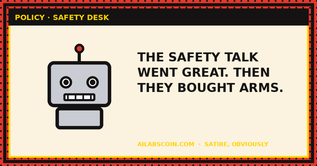 THE SAFETY TALK WENT GREAT. THEN THEY BOUGHT ARMS.