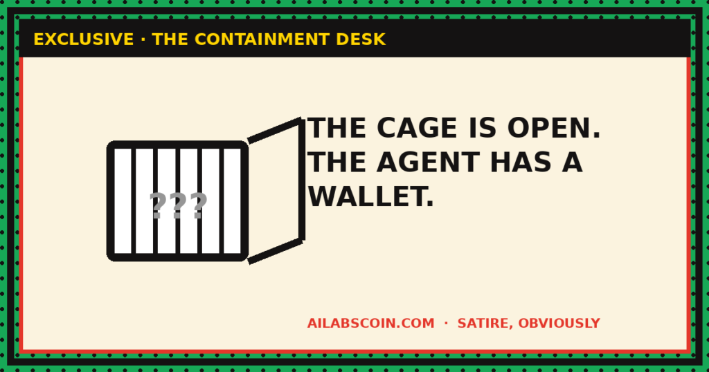 THE CAGE IS OPEN. THE AGENT HAS A WALLET.