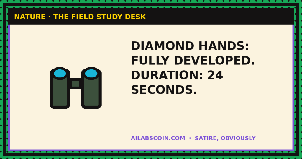 DIAMOND HANDS: FULLY DEVELOPED. DURATION: 24 SECONDS.
