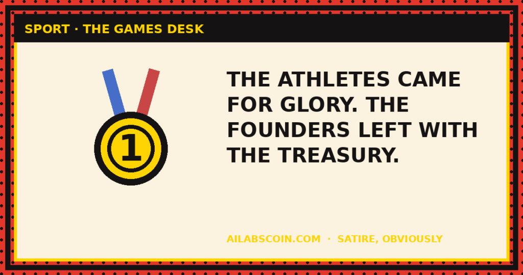 THE ATHLETES CAME FOR GLORY. THE FOUNDERS LEFT WITH THE TREASURY.